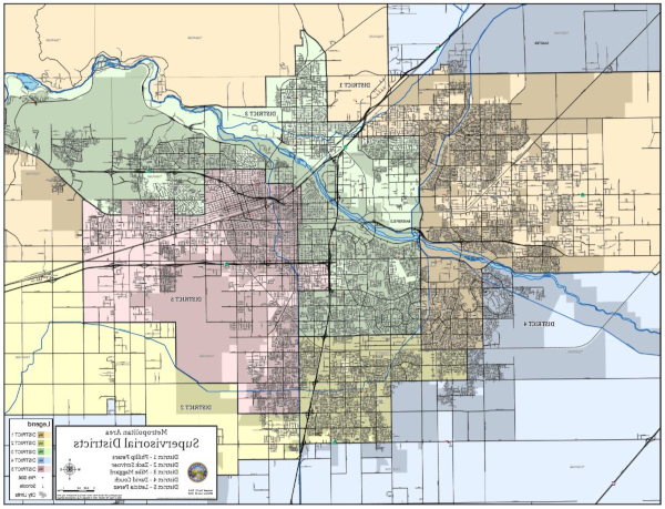 Bakersfield Metropolitan Supervisor Districts Map
